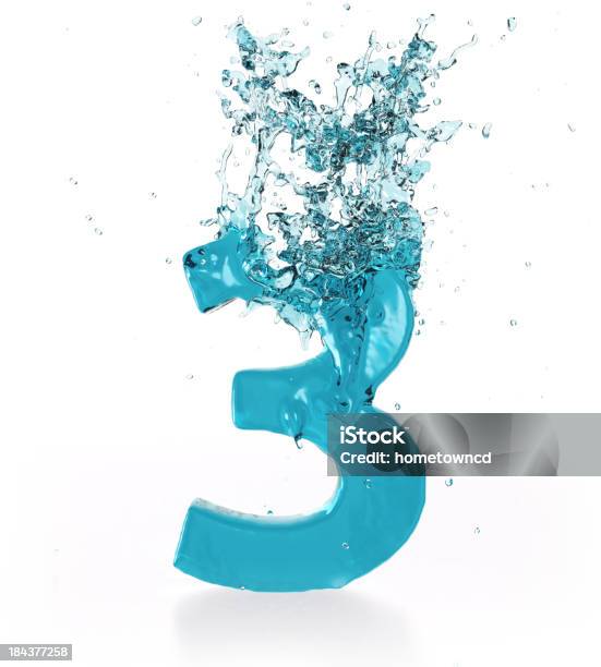 Liquido Numero 3 - Fotografie stock e altre immagini di Numero 3 - Numero 3, Acqua, Acqua fluente