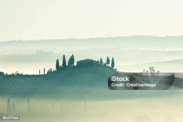 Tuscany Farmhouse Stock Photo - Download Image Now - Agricultural Field, Agriculture, Back Lit