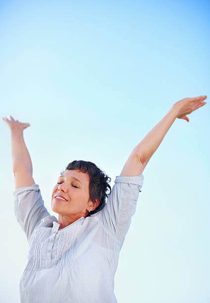 istock Mature woman enjoying freedom 184377696