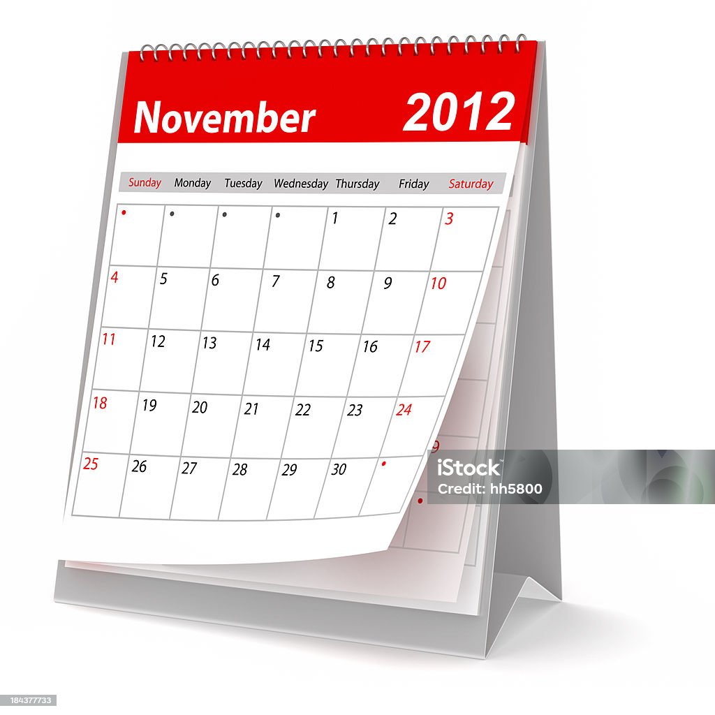Calendário série de novembro de 2012 - Foto de stock de 2012 royalty-free