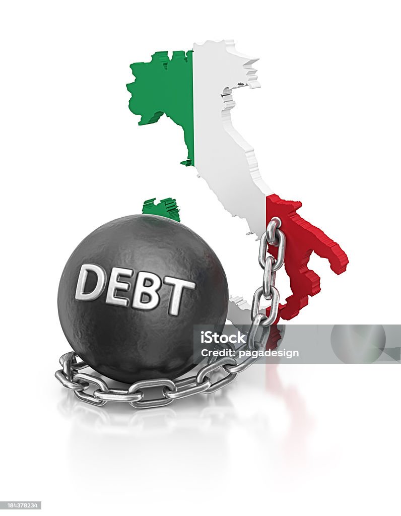 イタリア負債 - イタリア国旗のロイヤリティフリーストックフォト