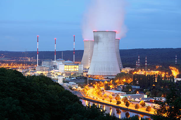 Nuclear power plant stock photo