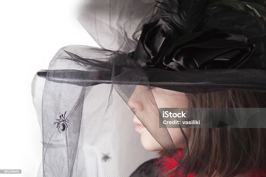 Ragazza con Cappello da strega - Foto stock royalty-free di Ambientazione interna