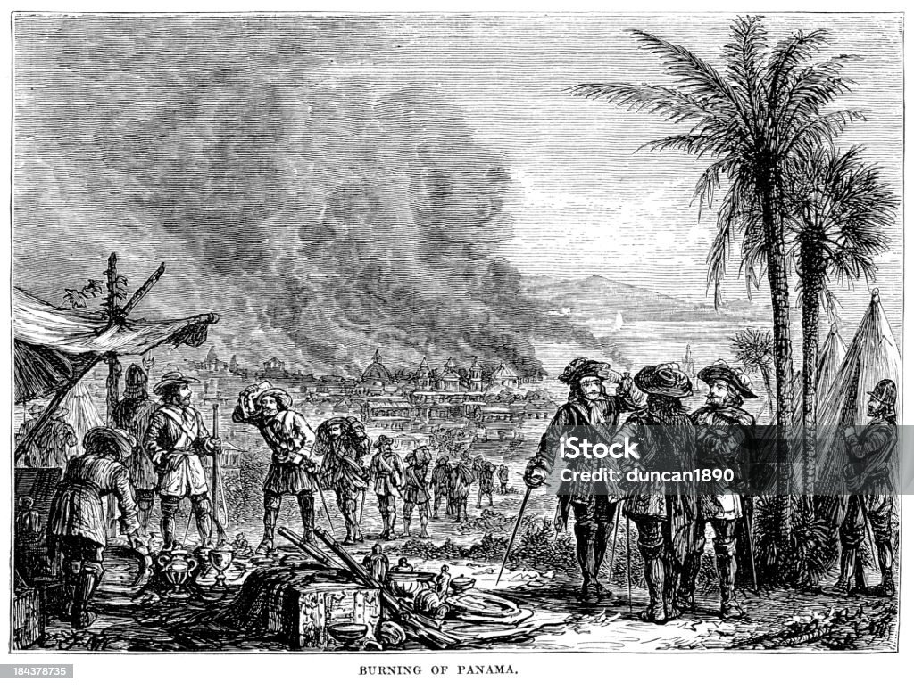 Brennen von Panama - Lizenzfrei Sir Henry Morgan - Militär Stock-Illustration