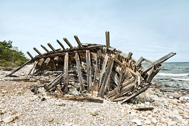 istock Wreck of an old wooden ship 184378821