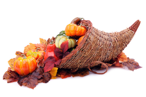 Cornucopia with pumpkins and maple leafs- XXXL Image