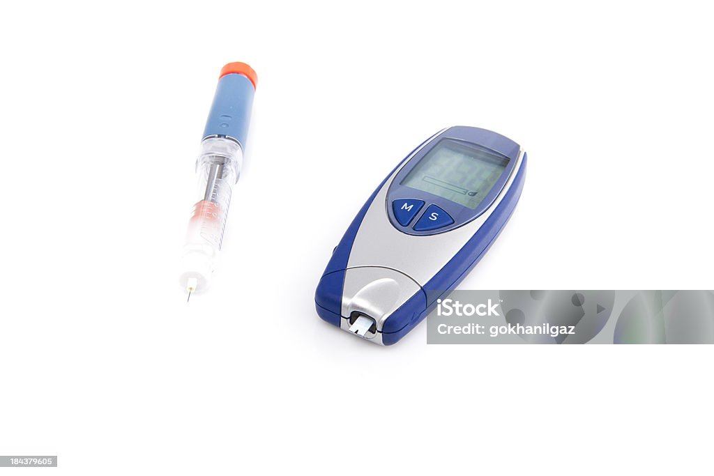 Diabetic Item Diabetic tester isolated on white background. Beauty Stock Photo