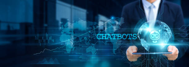istock Chatbots, Businessman use tablet and interact with the structure of chatbot systems on network for working in the futuristic business, technology, and customer development. 1843798932