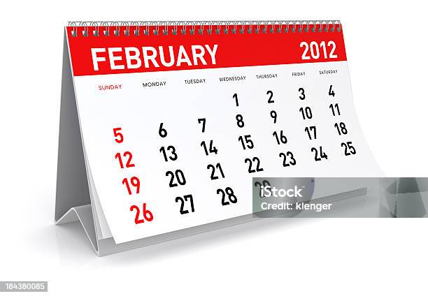 Februar 2012kalender Stockfoto und mehr Bilder von 2012 - 2012, Aktenordner, Buchseite