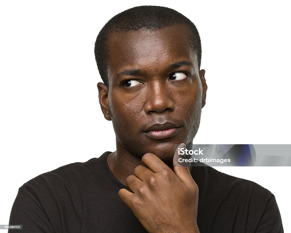 Male Portrait Portrait of a man on a white background. African-American Ethnicity Stock Photo