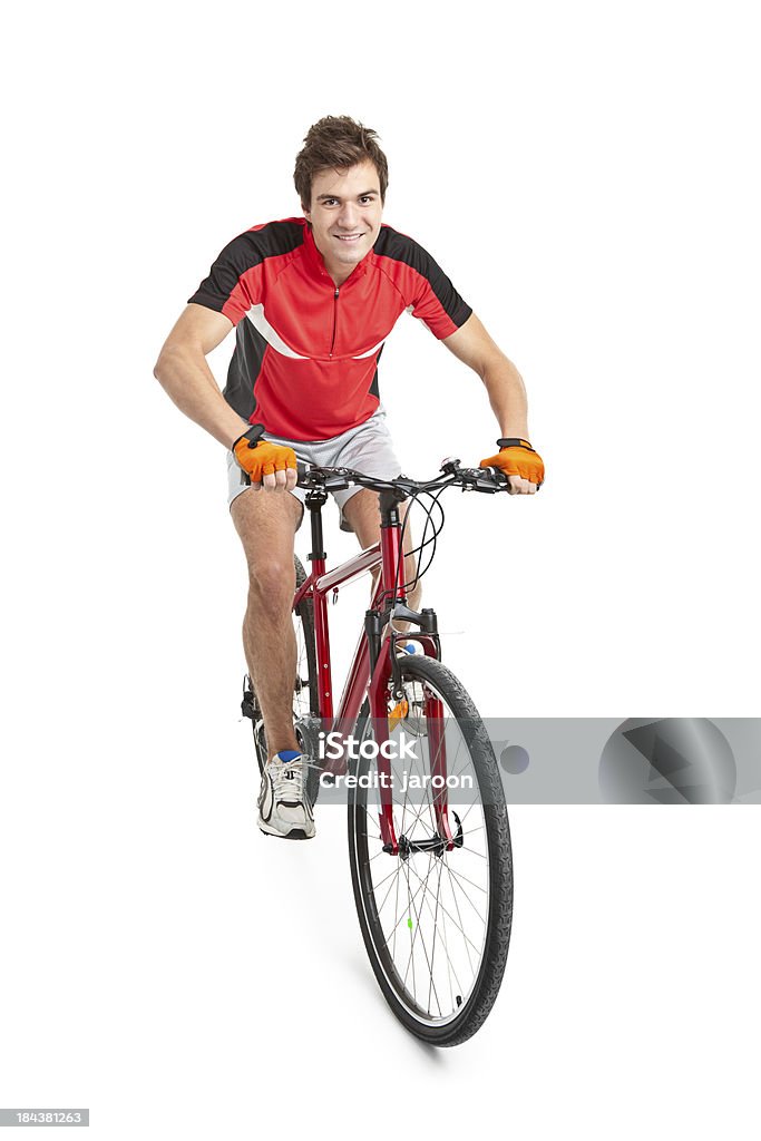 Jovem bonito homem em bicicleta - Foto de stock de Bicicleta royalty-free