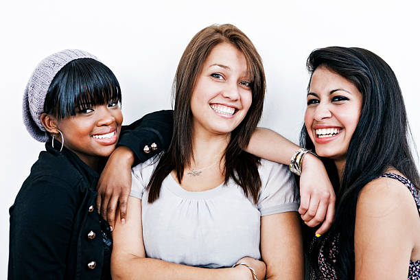 istock Multiracial group of three happy, smiling young women 184381543