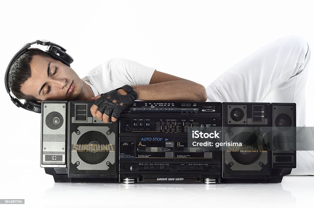 DJ com fones de ouvido e rádio - Foto de stock de Figura para recortar royalty-free