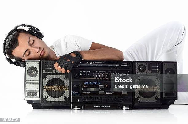 Foto de Dj Com Fones De Ouvido E Rádio e mais fotos de stock de Figura para recortar - Figura para recortar, Fone de Ouvido - Equipamento de som, estério portátil