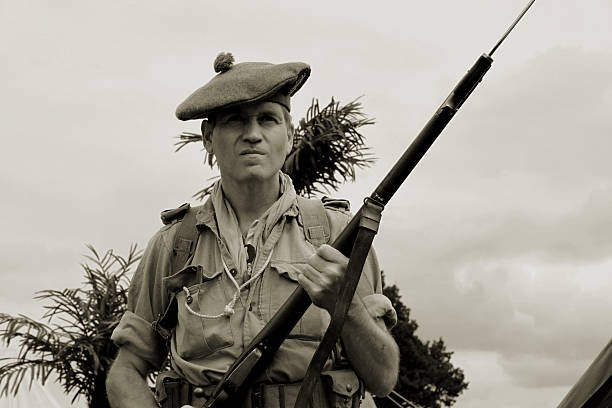 WW2 Desert Soldier. stock photo