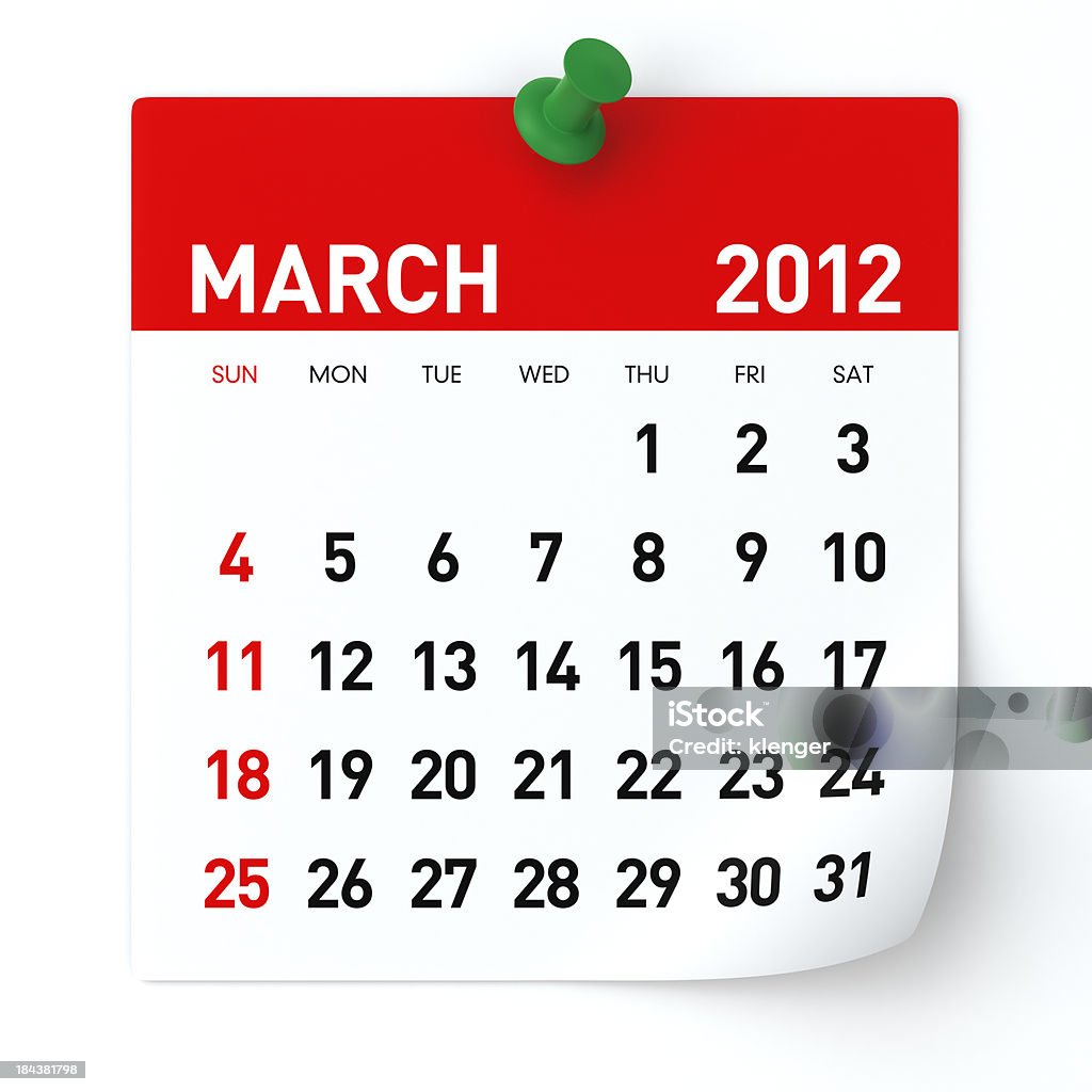 Calendário de Março - Royalty-free 2012 Foto de stock