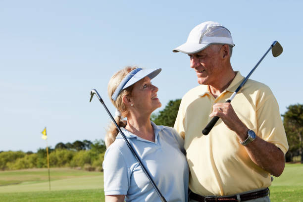 istock Senior couple playing golf 184381940