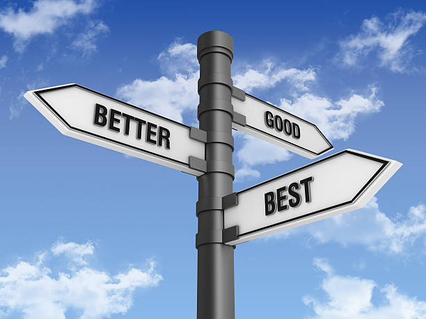 istock Directional Sign with Good Better Best Words 184382044