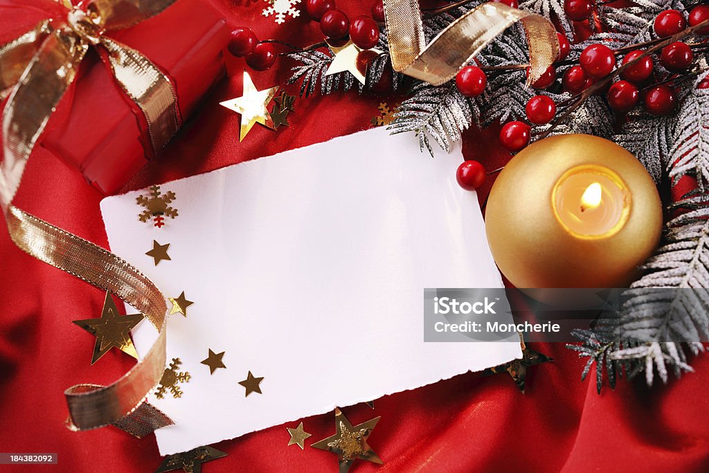 Tarjeta de Navidad con decoración vacío - Foto de stock de Acebo libre de derechos