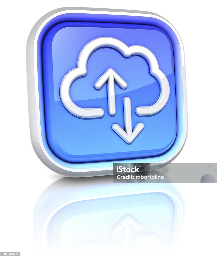 3 d square-icons-cloud computing - Lizenzfrei Blau Stock-Foto