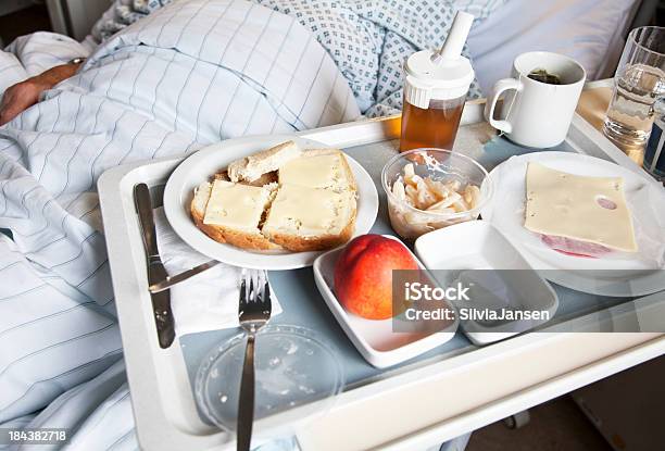 Tray With Food In Hospital Stock Photo - Download Image Now - Hospital, Food, Healthy Eating