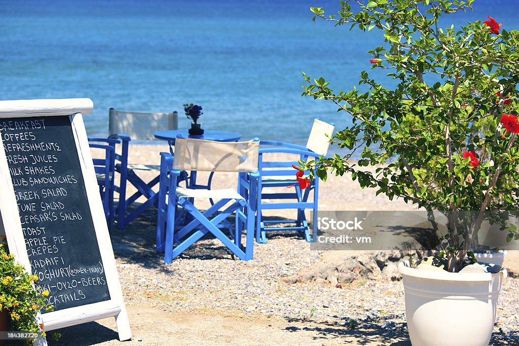 Restaurant am Strand - Lizenzfrei Griechenland Stock-Foto