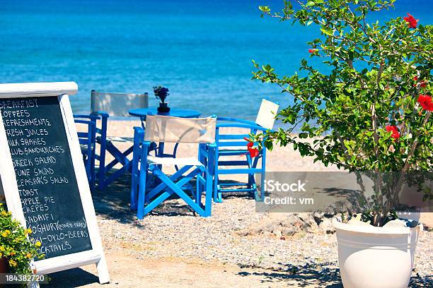 Restaurant Am Strand Stockfoto und mehr Bilder von Griechenland - Griechenland, Schreibtafel, Speisekarte