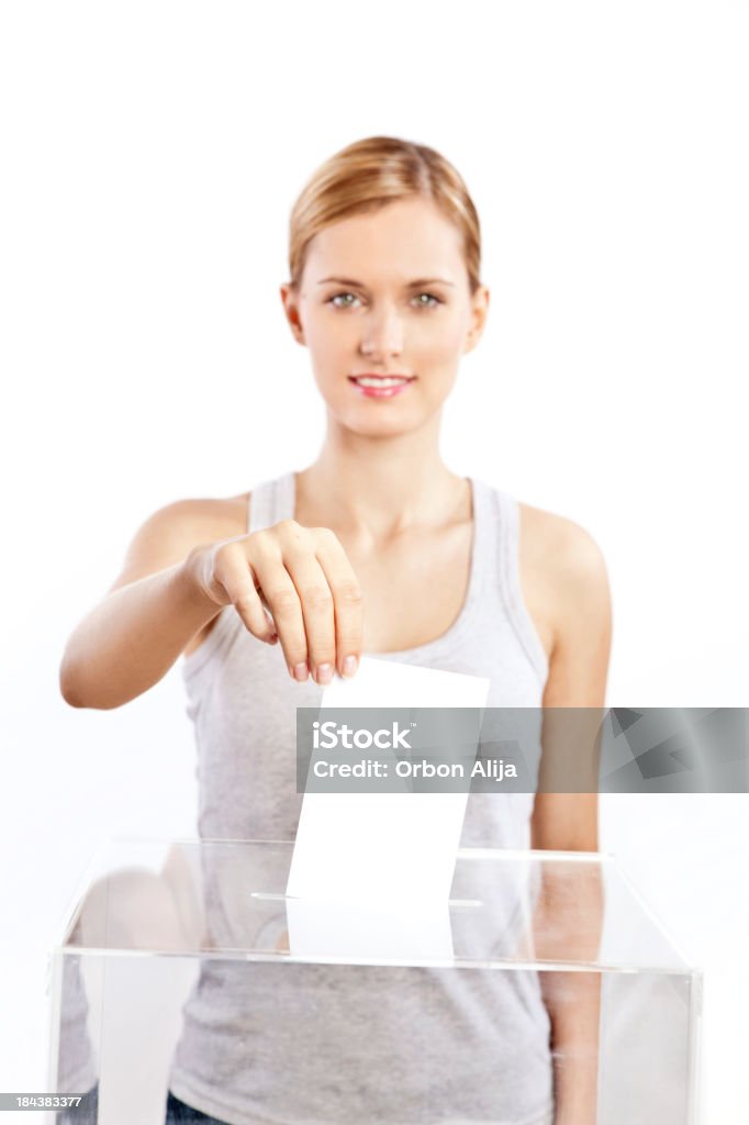 Mujer de votación - Foto de stock de Caja libre de derechos