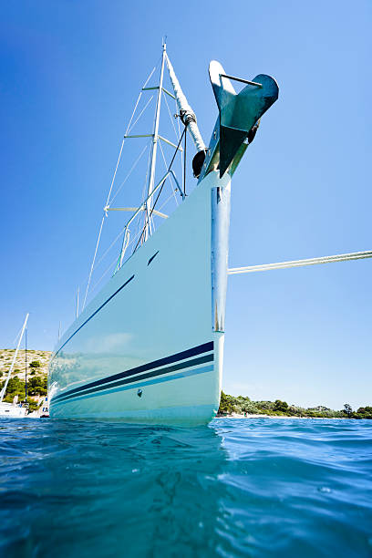 Anchored Yacht bow