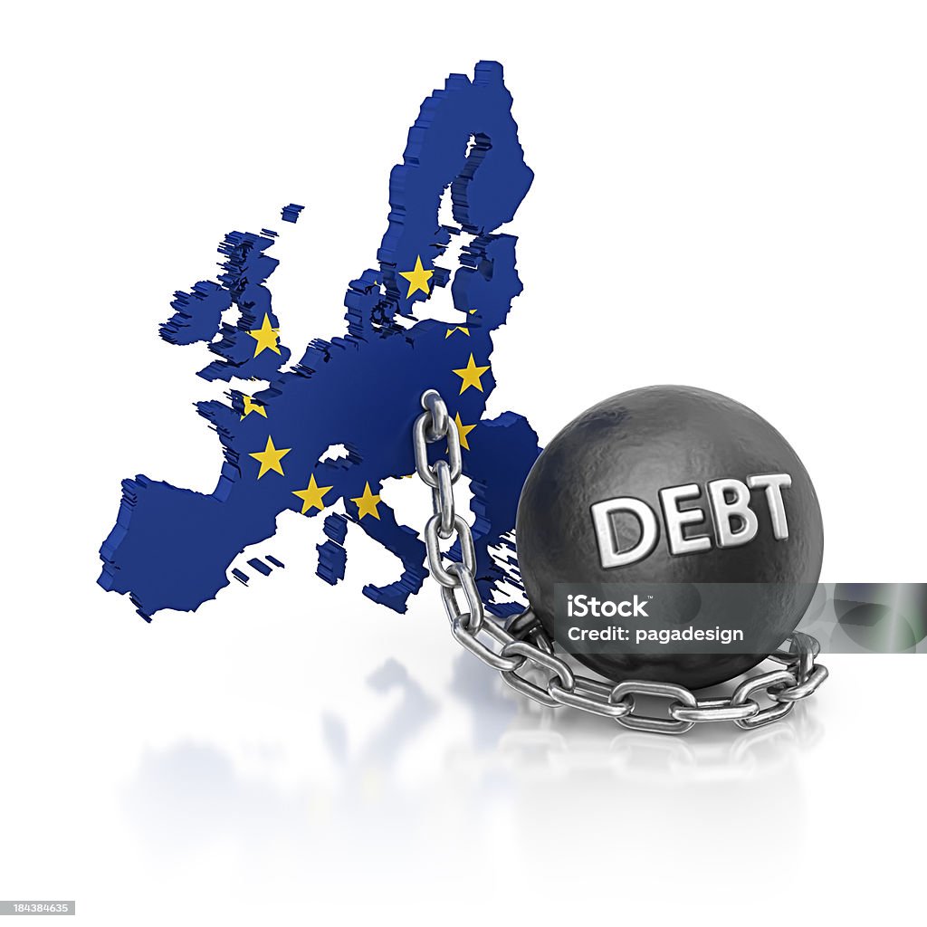 Debito Unione europea - Foto stock royalty-free di Carta geografica