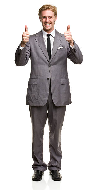 retrato masculino - thumbs up business people isolated imagens e fotografias de stock