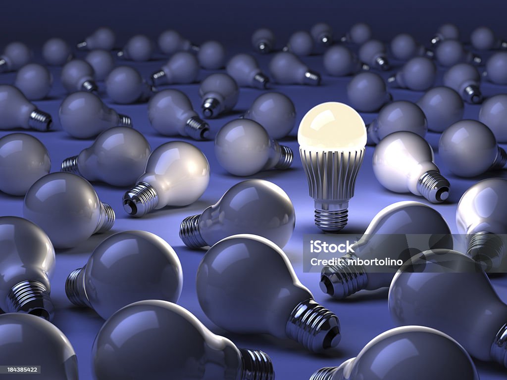 Luminária de LED com o consumo - Foto de stock de Luz de LED royalty-free