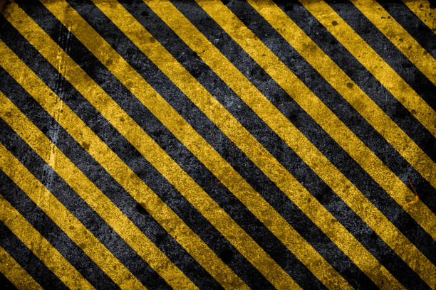 zagrożenia tle - safety yellow road striped stock illustrations