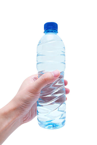 Holding Water bottle (Clipping Path!) isolated on white
