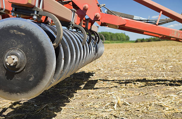 Tooth harrow (Double row tooth harrow hitch) waiting for work