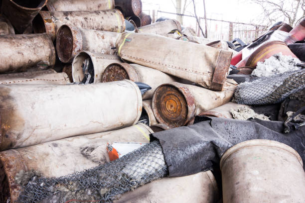 istock Abandoned garbage dump. Junkyard texture. Pile of various trash backdrop. Environment destruction with rubbish and trash. 1843862058