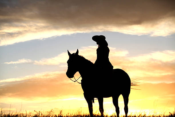 istock cowgirl in the sunset 184387041