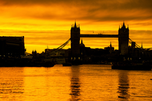 View of the tower bridge at sunset