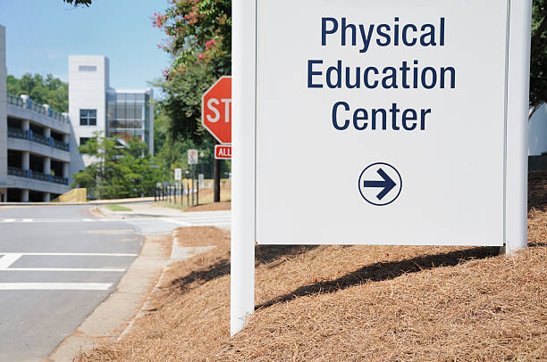 istock Physical education center sign 184387276