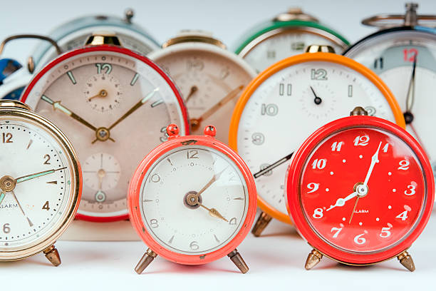 istock Group of alarm clocks 184387341