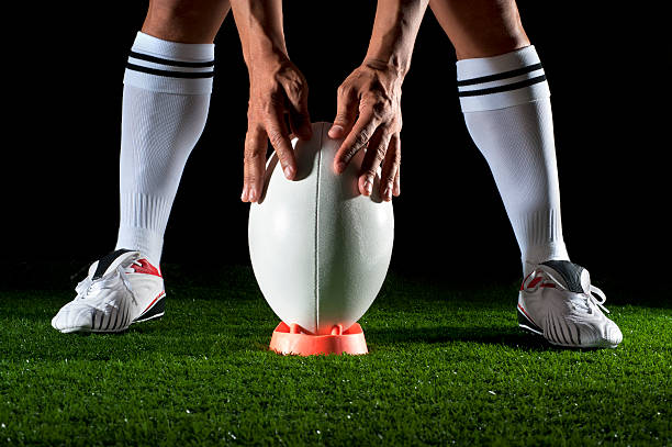 istock Close up of man getting ready to kick for goal 184387646