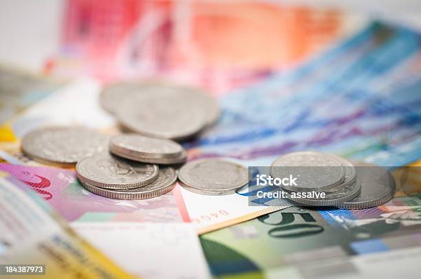 Swiss Currency Coins And Notes Stock Photo - Download Image Now - Swiss Currency, Switzerland, Swiss Francs