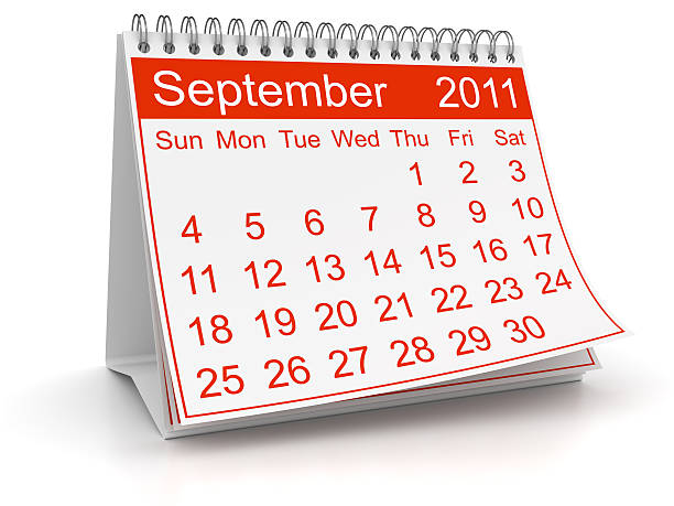 2011 년 9월 - september calendar three dimensional shape 2011 뉴스 사진 이미지
