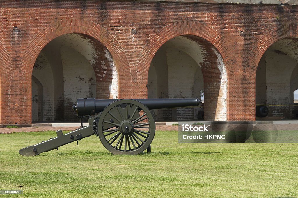 Guerra Civil Canon em pés. Parque nacional de Pulaski - Royalty-free Geórgia - Sul dos Estados Unidos Foto de stock