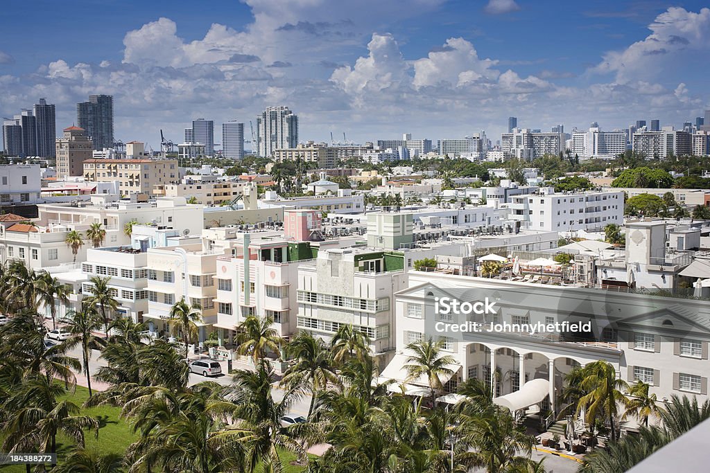 Vista de Ocean Drive de South Beach - Foto de stock de Miami libre de derechos