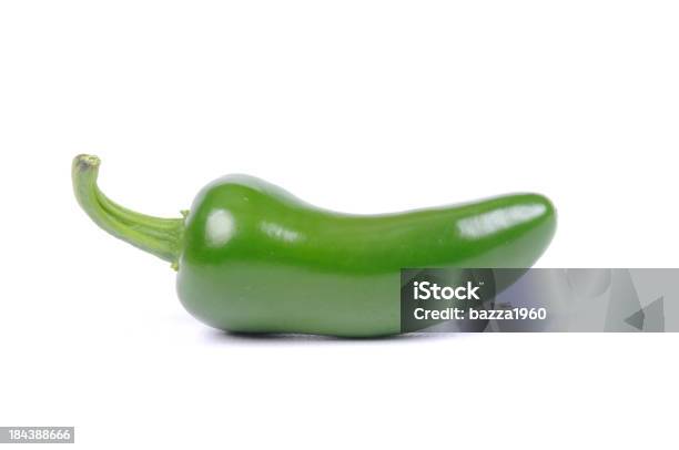 Jalapeno Stock Photo - Download Image Now - Jalapeno Pepper, Green Chili Pepper, White Background