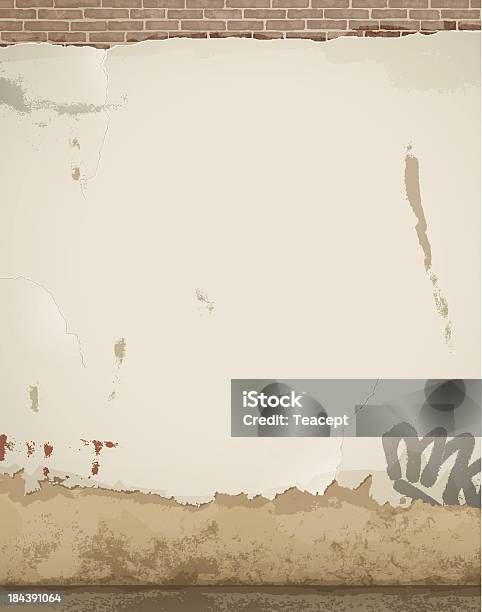 Old Damaged Wall Background Stock Illustration - Download Image Now - Abstract, Aging Process, Brick