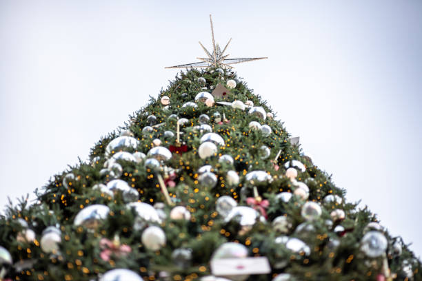 istock Merry Christmas tree illuminated holiday decorations with selective focus 1843912771