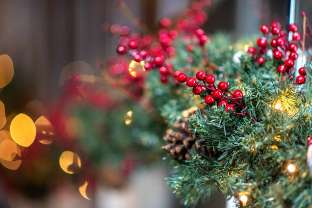istock Merry Christmas tree illuminated holiday decorations with selective focus 1843913079