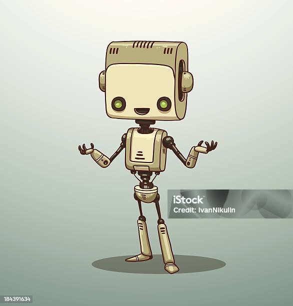 Ilustración de Smart Robot Blanco y más Vectores Libres de Derechos de Alegre - Alegre, Anticipación, Arte